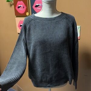 Gray knit sweater